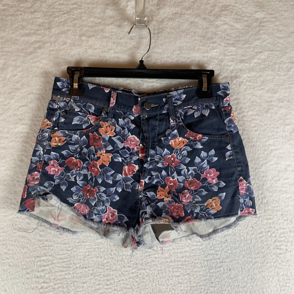 Citizens of Humanity Shorts Women's 27‎ Blue Floral Denim Stretch High-Rise 9773